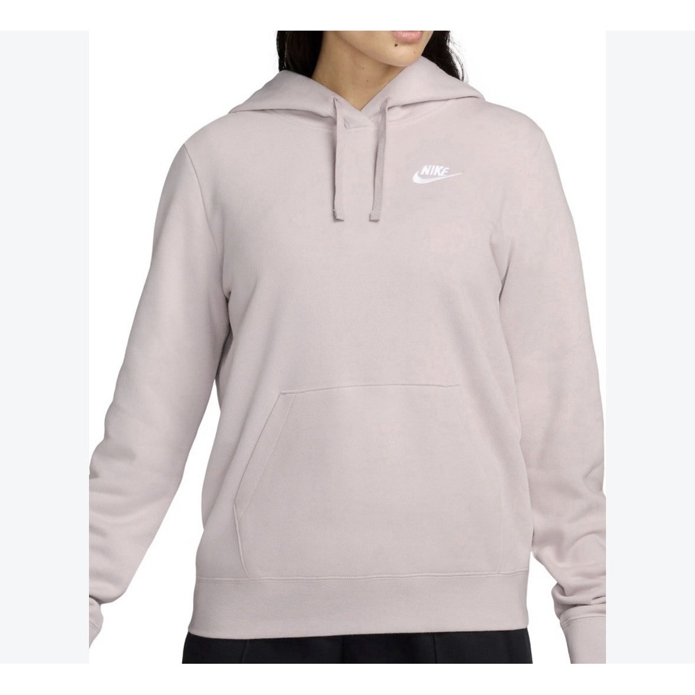 Nike Club Fleece Hoodie Women's Size Large Pullover Sweatshirt Light Purple
